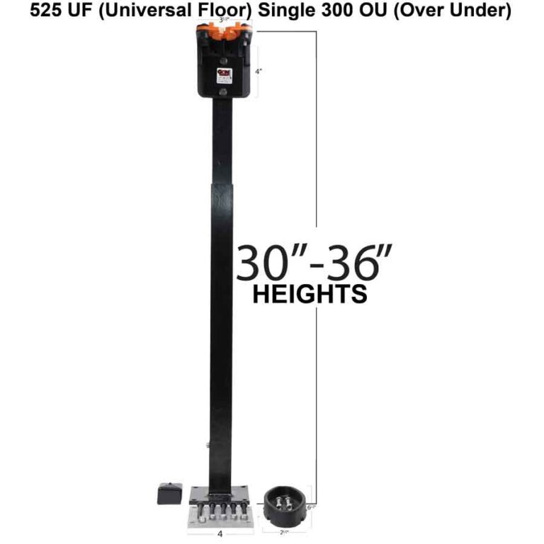 525UF Universal Floor Mount Single Gun Rack with Rubber Butt