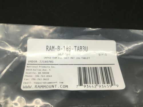 RAM bracket suction mount in package