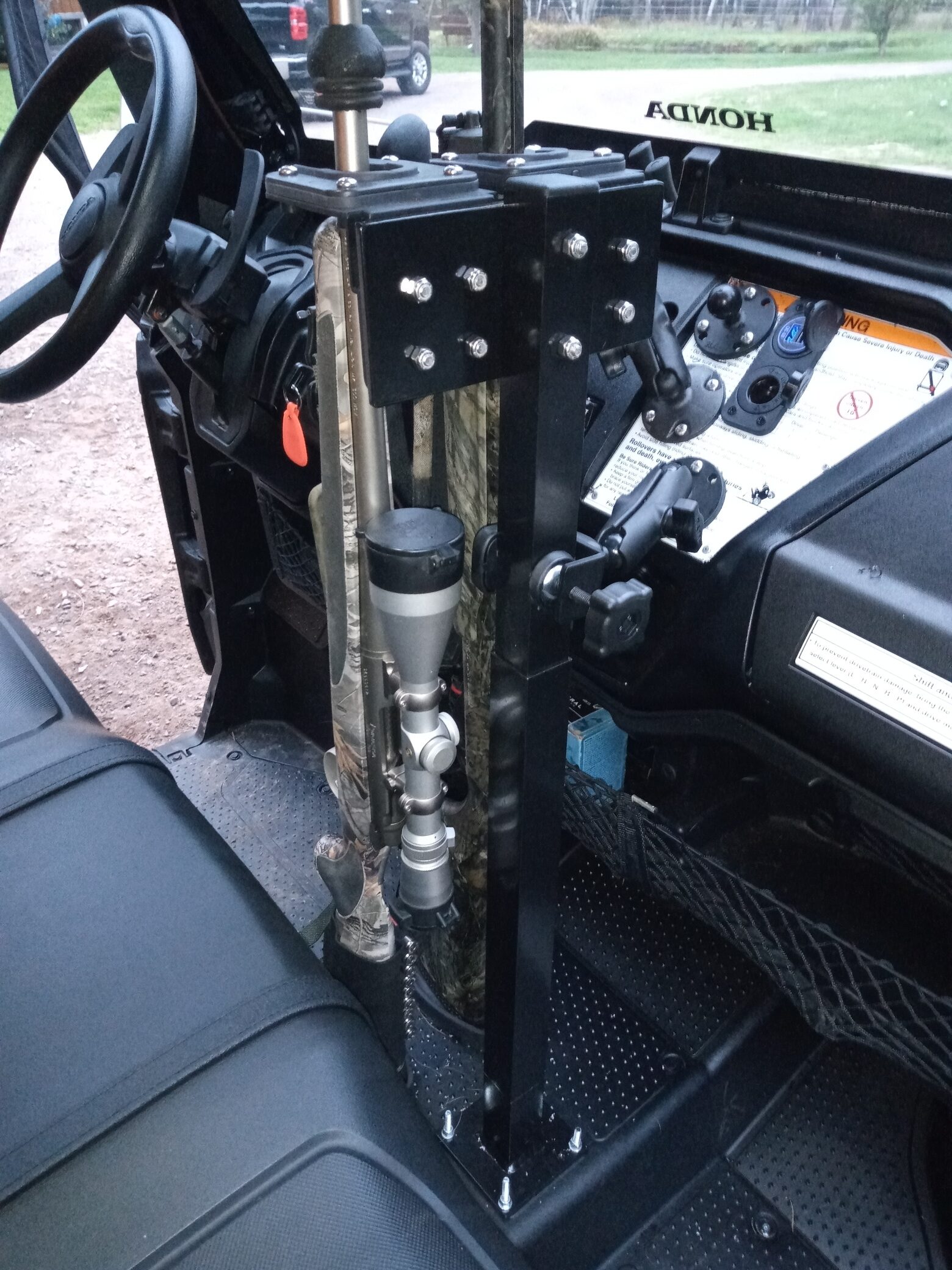525UF Universal Floor Double Gun Rack Honda Pioneer-1000 ATV-UTV Side by Side